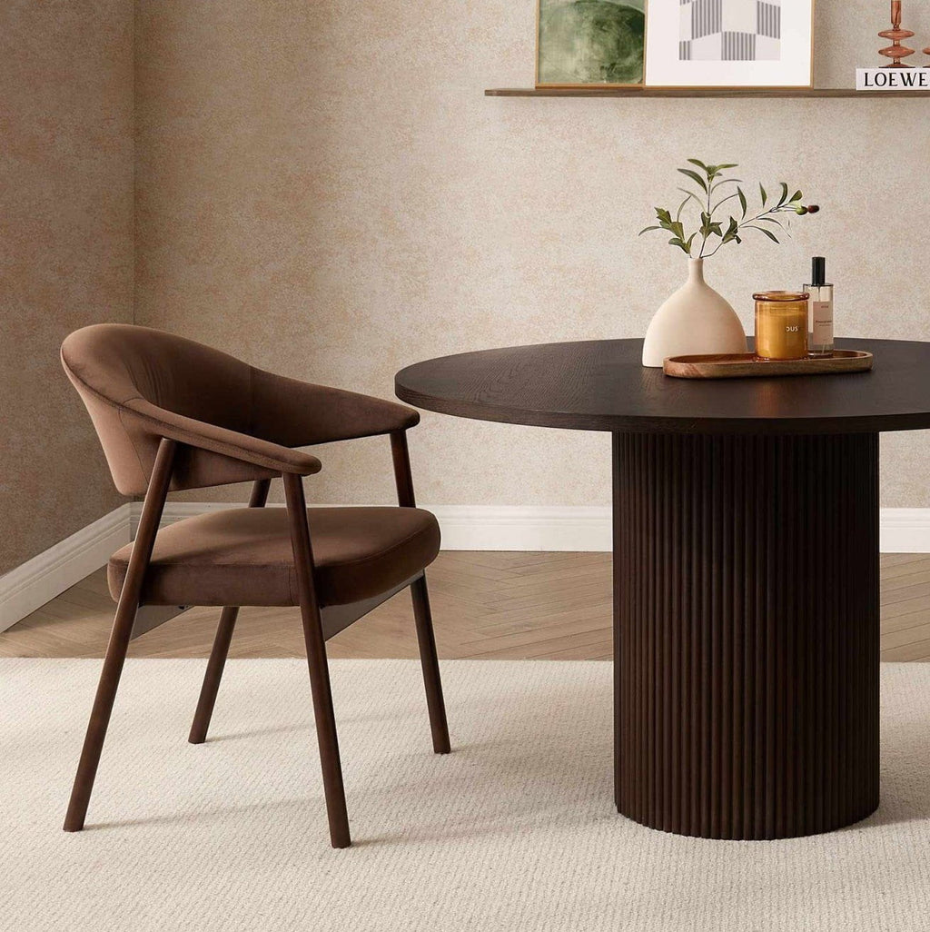 Frankie Dining Chair - Cappuccino/Walnut - DUSK
