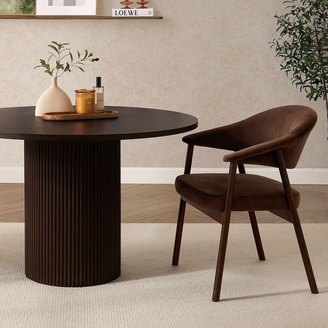 Frankie Dining Chair - Cappuccino/Walnut - DUSK