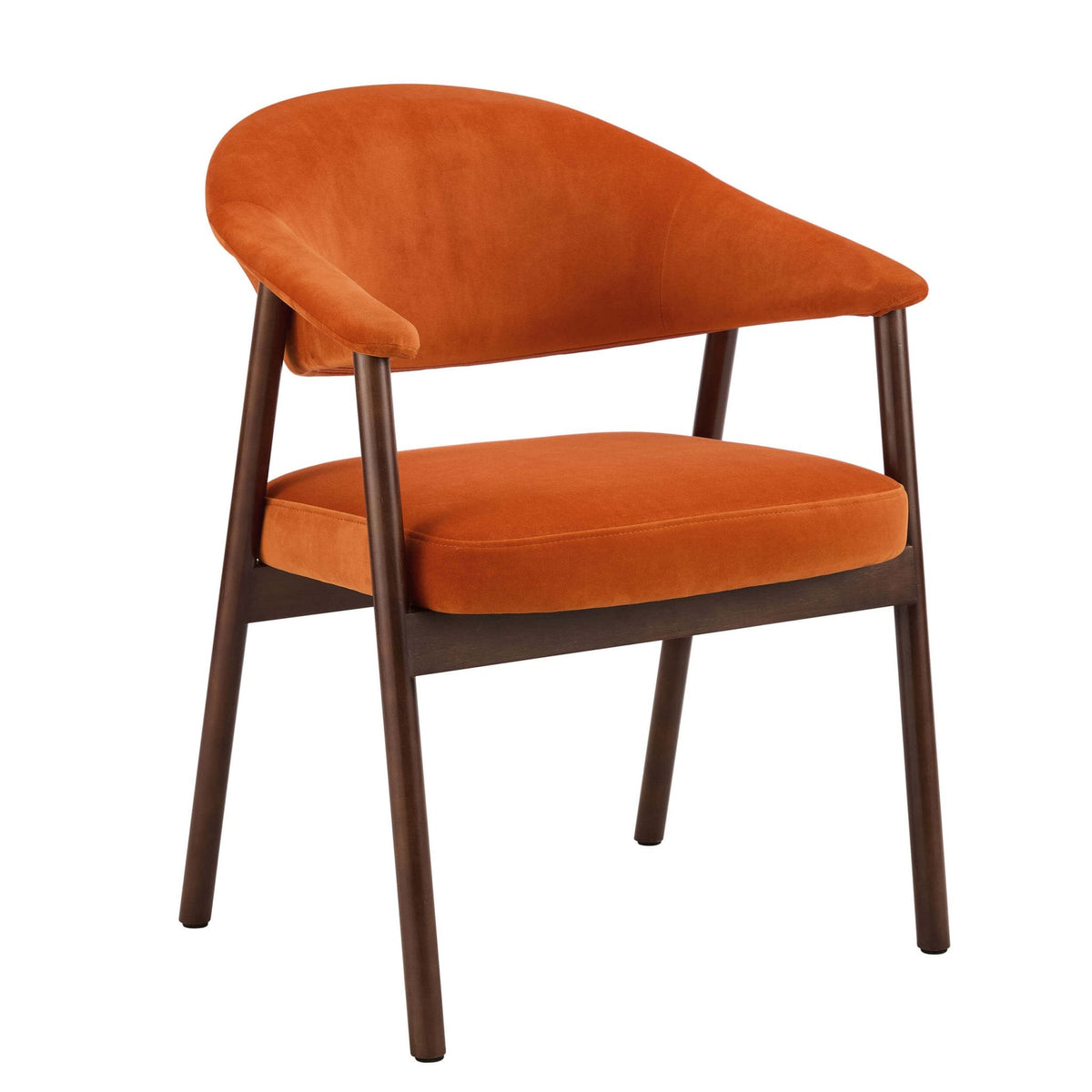 Frankie Dining Chair - Orange/Walnut - DUSK