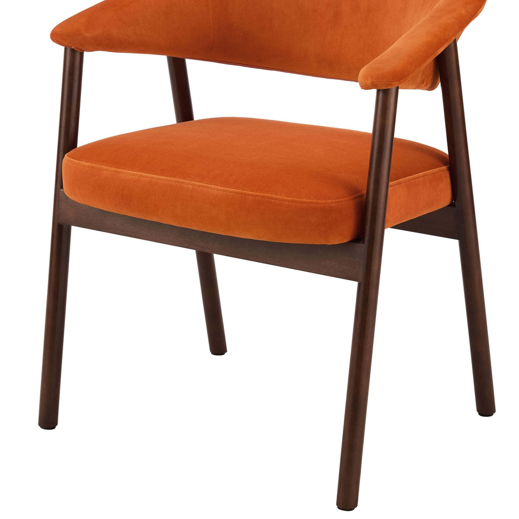 Frankie Dining Chair - Orange/Walnut - DUSK