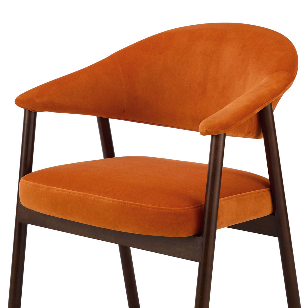 Frankie Dining Chair - Orange/Walnut - DUSK