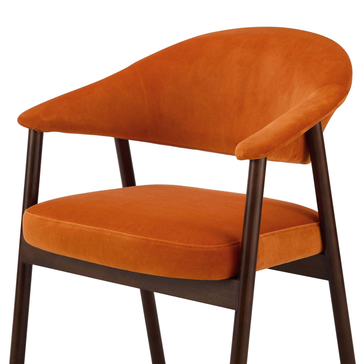 Frankie Dining Chair - Orange/Walnut - DUSK
