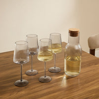 Gatsby Ripple 5 Piece Wine Glass and Carafe Set - Smoked - DUSK