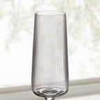 Gatsby Set of 4 Ripple Glass Champagne Flutes - Smoked - DUSK