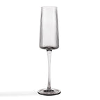 Gatsby Set of 4 Ripple Glass Champagne Flutes - Smoked - DUSK