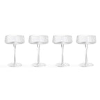 Gatsby Set of 4 Ripple Glass Coupes - Clear - DUSK