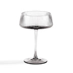Gatsby Set of 4 Ripple Glass Coupes - Smoked - DUSK