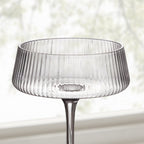 Gatsby Set of 4 Ripple Glass Coupes - Smoked - DUSK