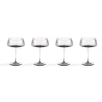 Gatsby Set of 4 Ripple Glass Coupes - Smoked - DUSK