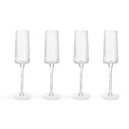 Gatsby Set of 4 Ripple Glass Flutes - Clear - DUSK