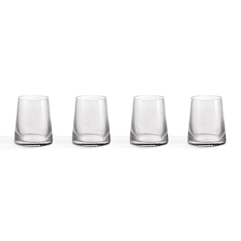 Gatsby Set of 4 Ripple Glass Tumblers - Smoked - DUSK