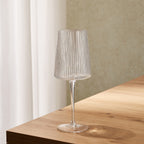 Gatsby Set of 4 Ripple Glass Wine Glasses - Clear - DUSK