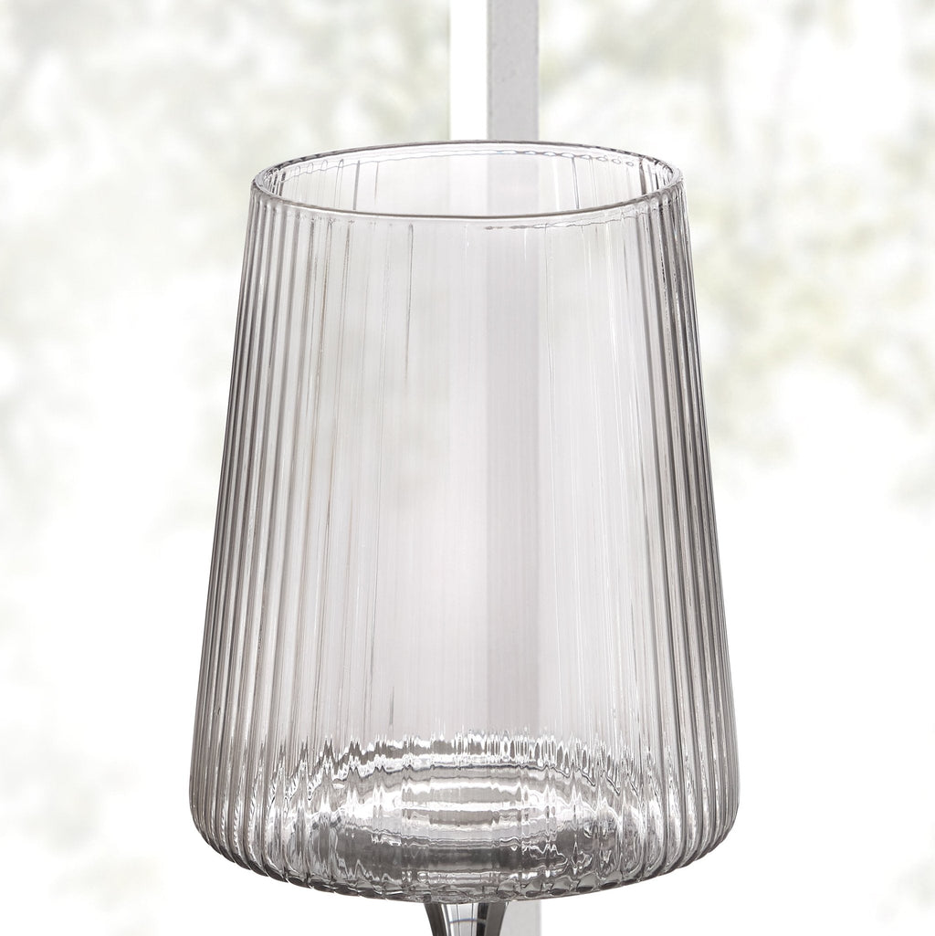 Gatsby Set of 4 Ripple Glass Wine Glasses - Smoked - DUSK