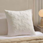 Geometric Embossed Cushion Cover - White - DUSK