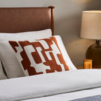 Geometric Jacquard Cushion Cover - Burnt Orange - DUSK