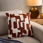 Geometric Jacquard Cushion Cover - Burnt Orange - DUSK