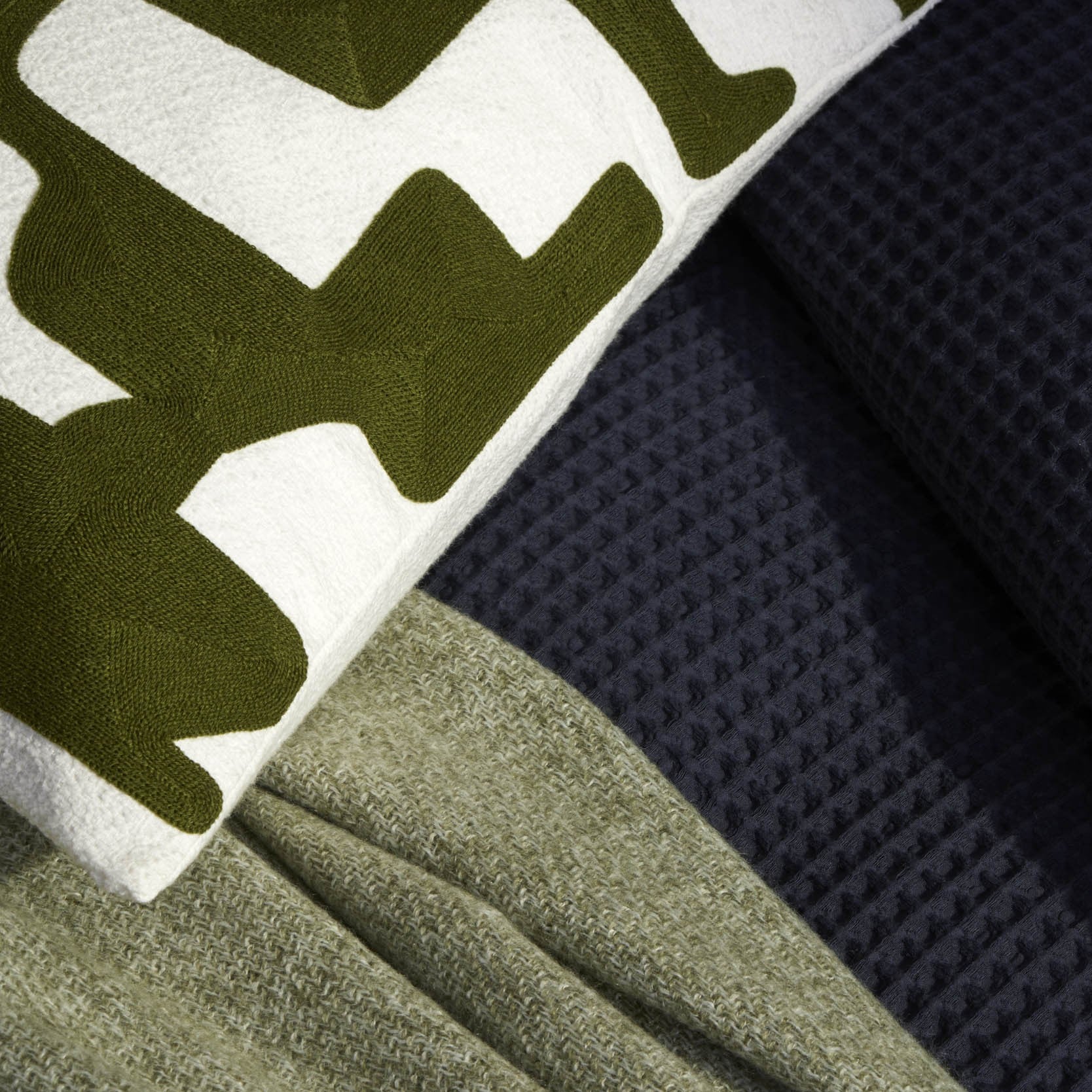 Geometric Jacquard Cushion Cover - Dark Green - DUSK