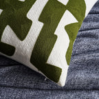 Geometric Jacquard Cushion Cover - Dark Green - DUSK