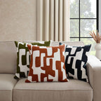 Geometric Jacquard Sofa Cushion Cover - Burnt Orange - DUSK