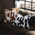 Geometric Jacquard Sofa Cushion Cover - Burnt Orange - DUSK
