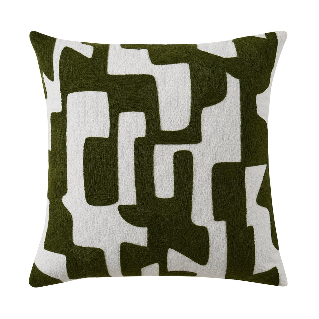 Geometric Jacquard Sofa Cushion Cover - Dark Green - DUSK