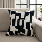 Geometric Jacquard Sofa Cushion Cover - Midnight - DUSK