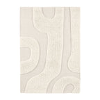 Gillain Hand Woven Tuft Wool Swirl Rug - Off White - DUSK
