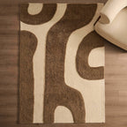 Gillain Hand Woven Tuft Wool Swirl Rug - Taupe - DUSK