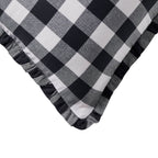 Gingham Square Frill Edge Cushion Cover - Black - DUSK