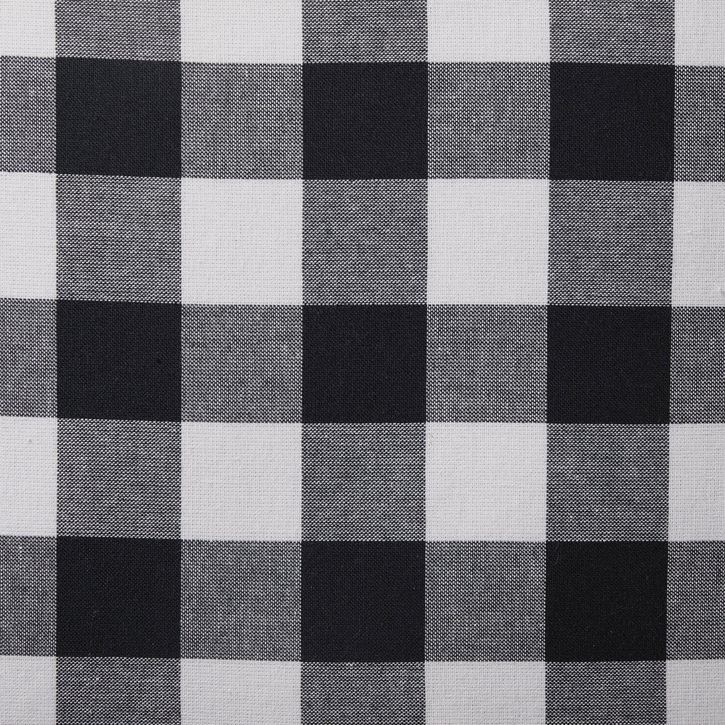 Gingham Square Frill Edge Cushion Cover - Black - DUSK