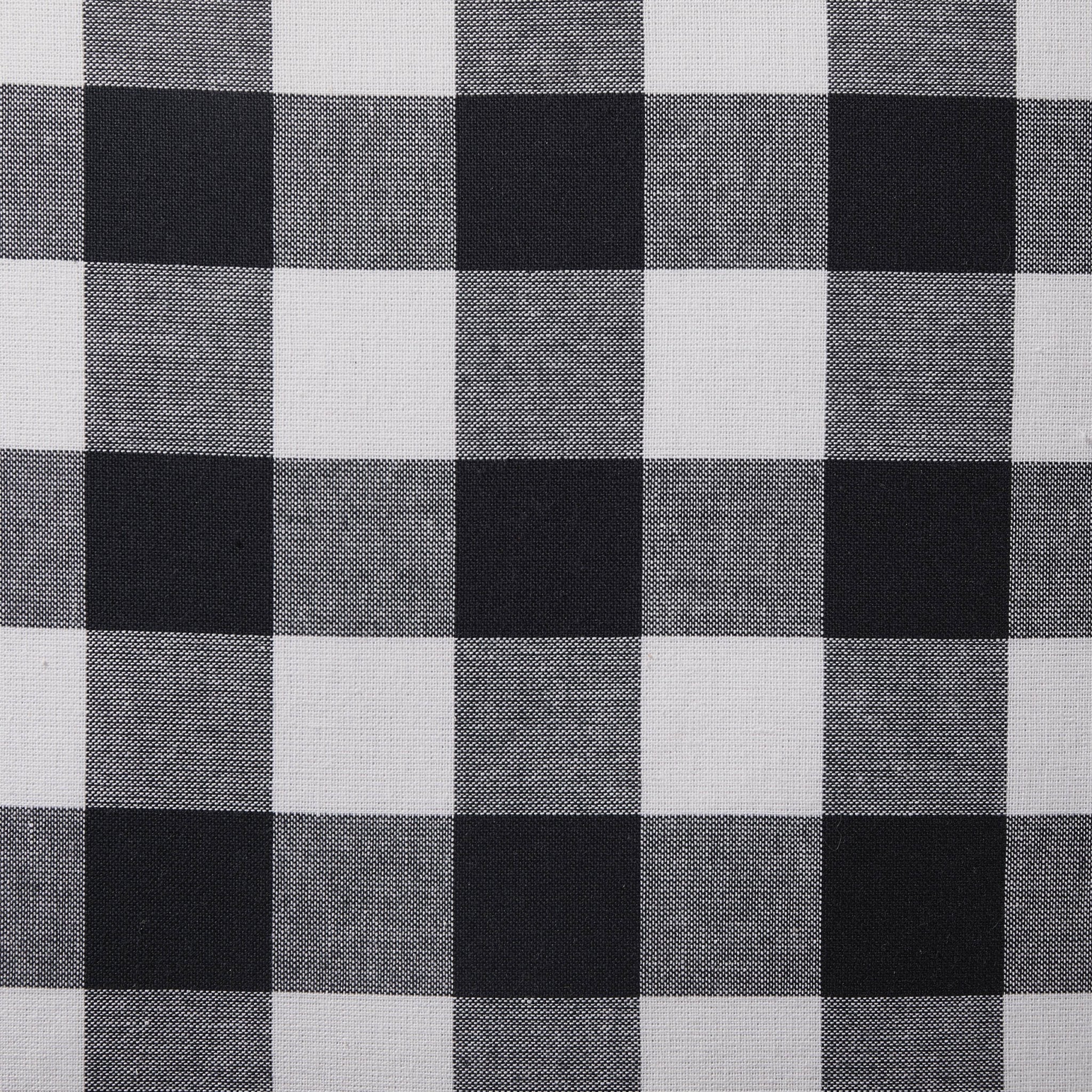 Gingham Square Frill Edge Cushion Cover - Black - DUSK