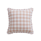 Gingham Square Frill Edge Cushion Cover - Blush Pink - DUSK