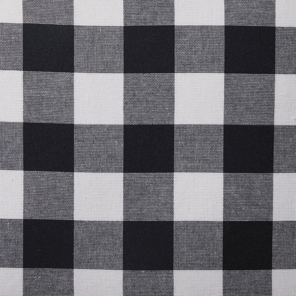 Gingham Square Frill Edge Sofa Cushion Cover - Black - DUSK