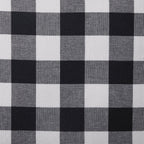 Gingham Square Frill Edge Sofa Cushion Cover - Black - DUSK