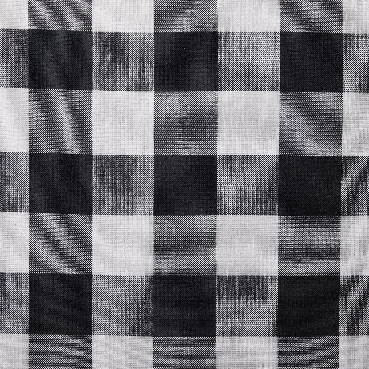 Gingham Square Frill Edge Sofa Cushion Cover - Black - DUSK