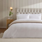 Girona 200 Thread Count Pom - Pom Duvet Cover - Cotton - White - DUSK