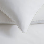 Girona 200 Thread Count Pom - Pom Duvet Cover - Cotton - White - DUSK