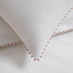 Girona 200 Thread Count Pom - Pom Duvet Cover - Cotton - White/Pink - DUSK