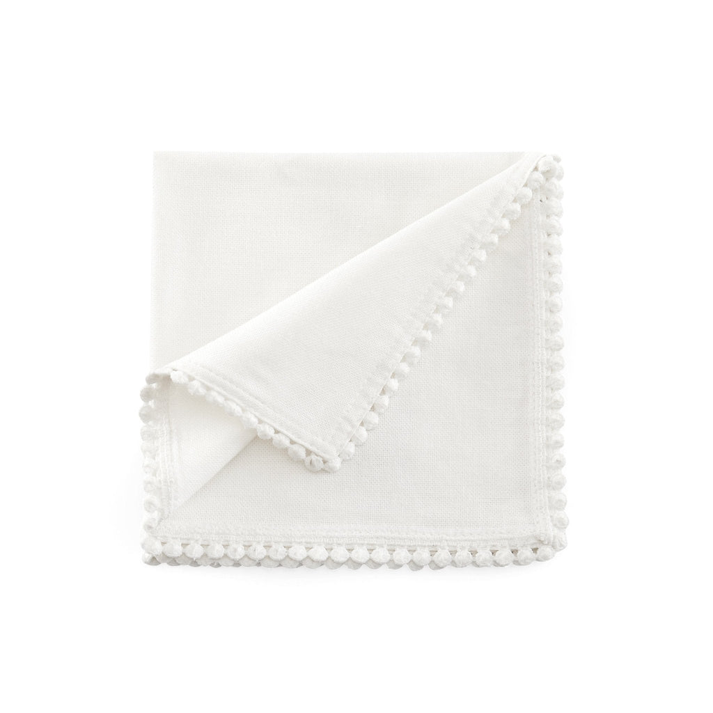 Girona Pom Pom Napkins - Set of 4 - White - DUSK