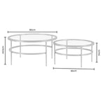 Glass Round Nesting Coffee Tables - Gold - DUSK