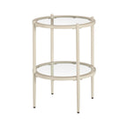Glass Round Side Table - Stone - DUSK