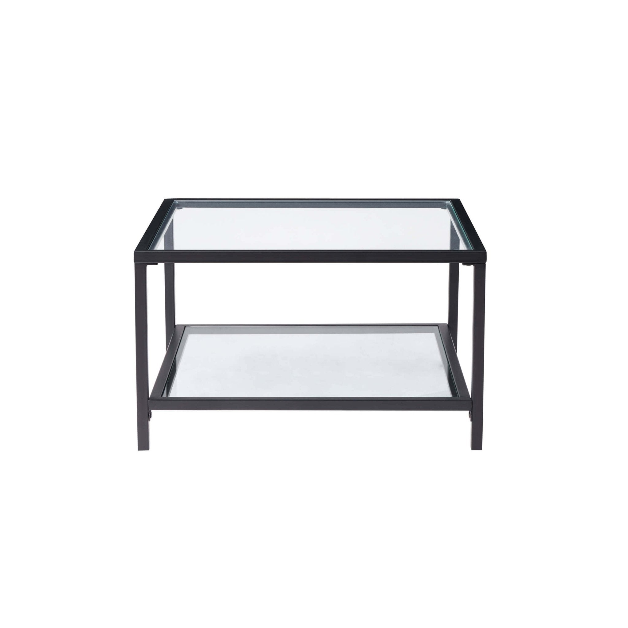 Glass Square Nesting Coffee Tables - Black - DUSK