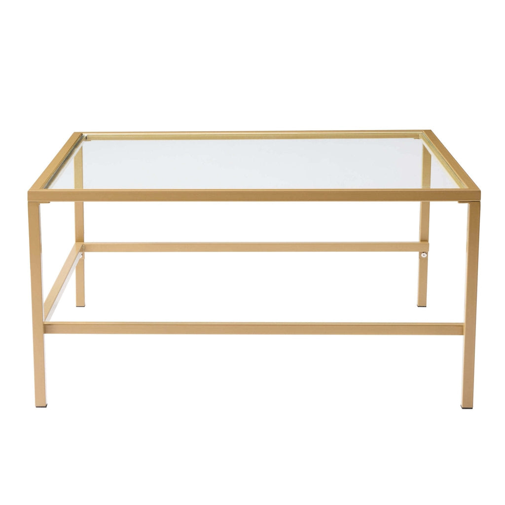 Glass Square Nesting Coffee Tables - Gold - DUSK