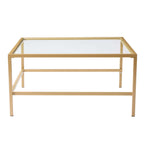 Glass Square Nesting Coffee Tables - Gold - DUSK