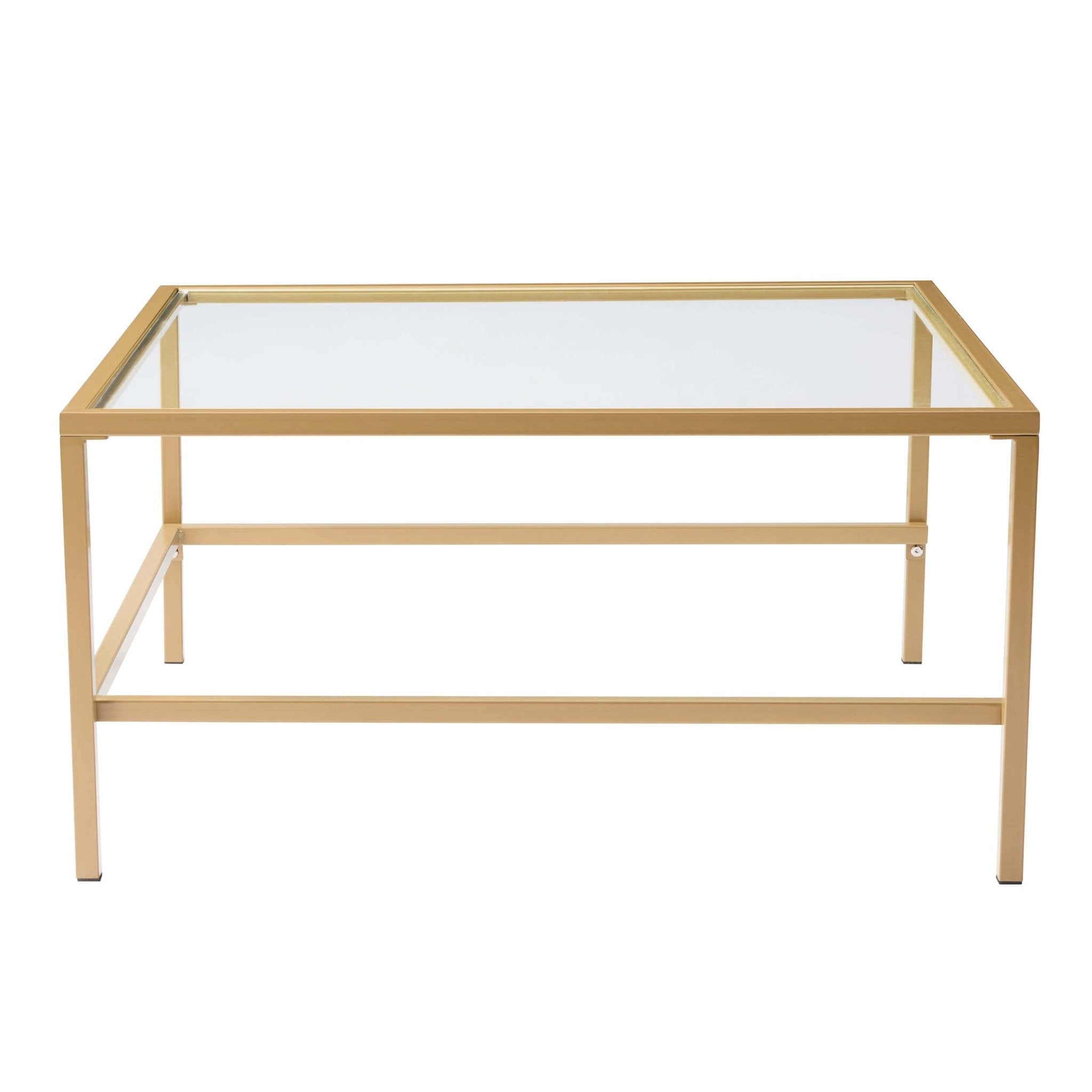 Glass Square Nesting Coffee Tables - Gold - DUSK
