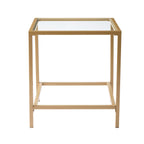 Glass Square Side Table - Gold - DUSK