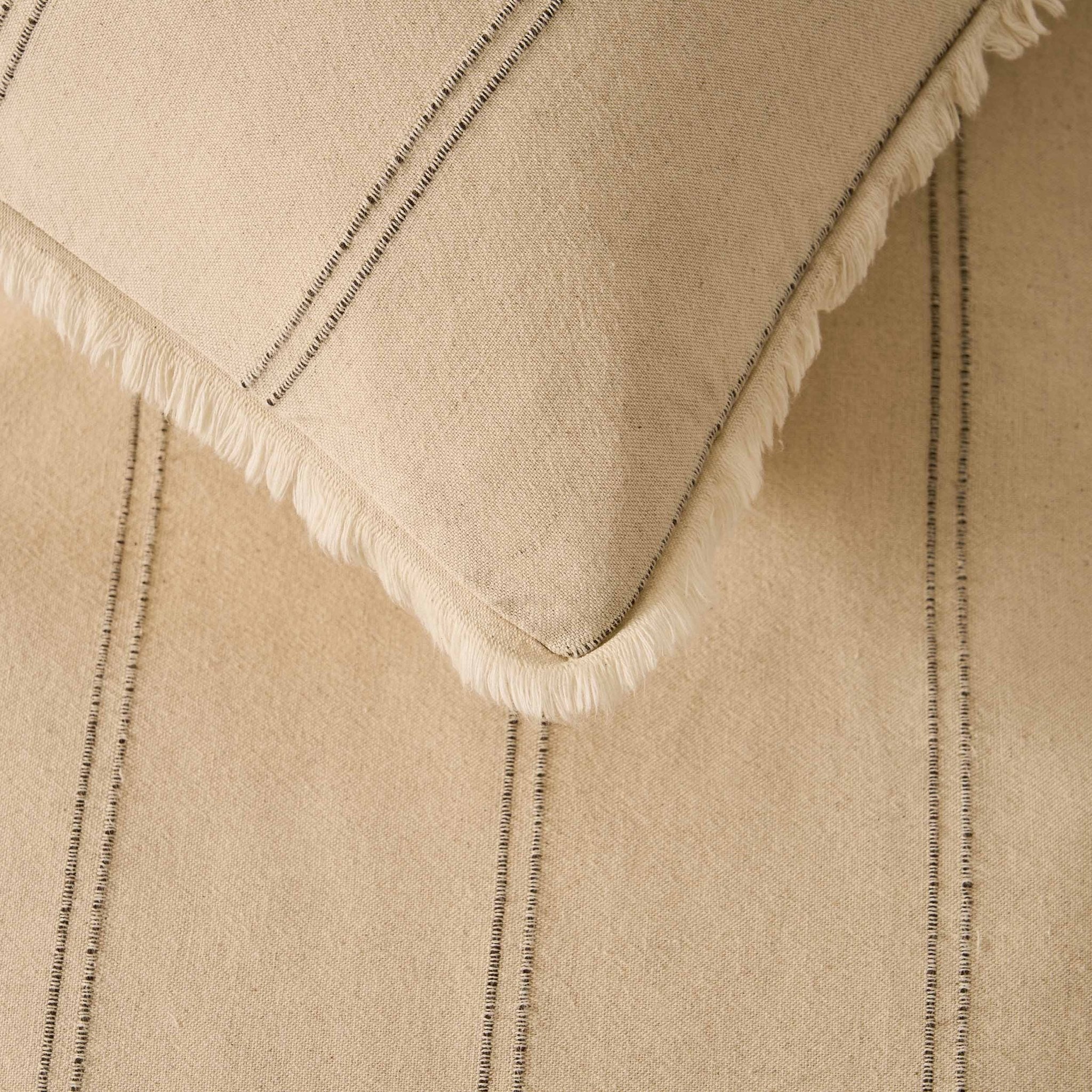 Hallie Linen Blend Yarn Dye Stripe Duvet Cover & Pillowcase Set - Natural - DUSK