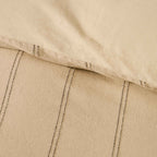 Hallie Linen Blend Yarn Dye Stripe Duvet Cover & Pillowcase Set - Natural - DUSK