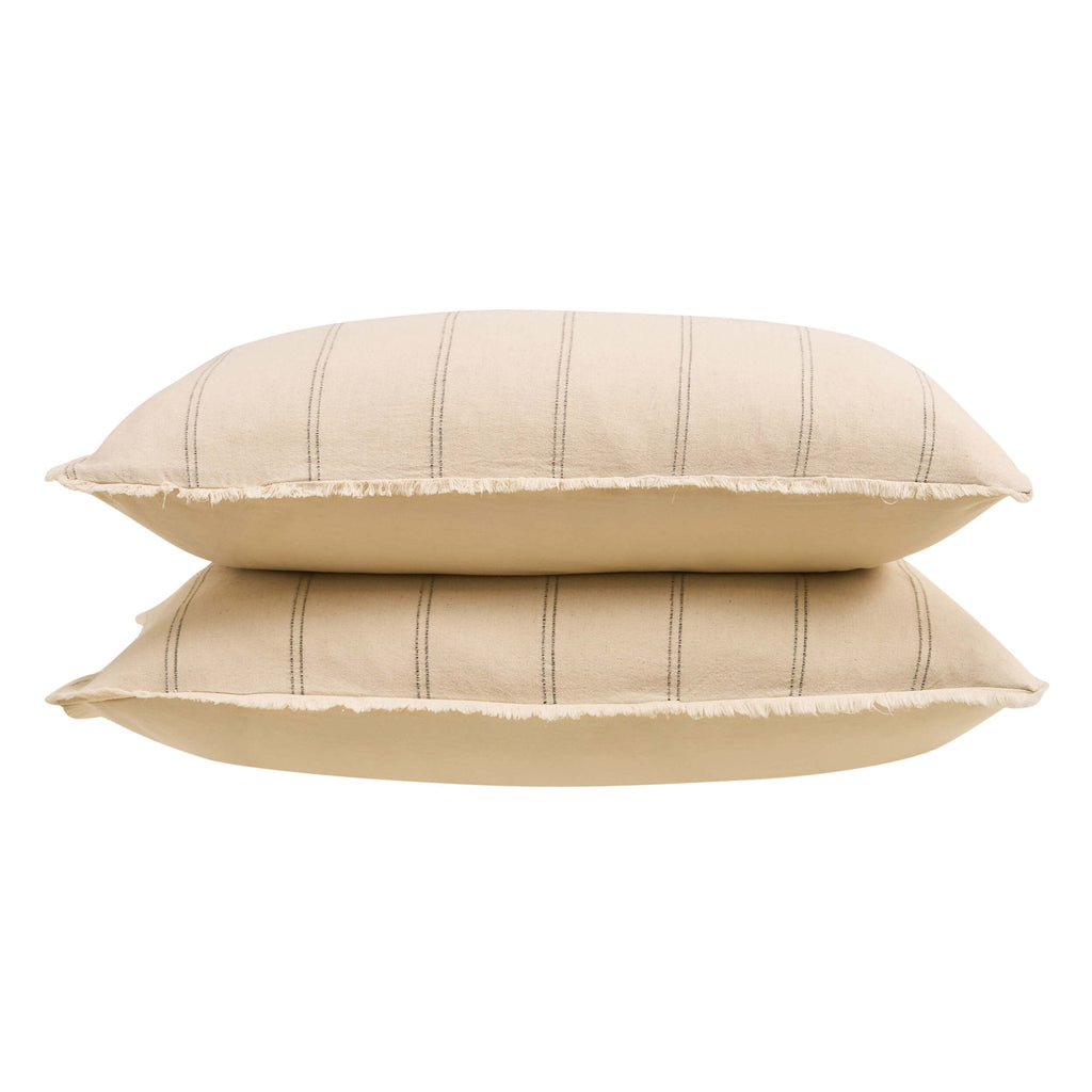 Hallie Linen Blend Yarn Dye Stripe Duvet Cover & Pillowcase Set - Natural - DUSK