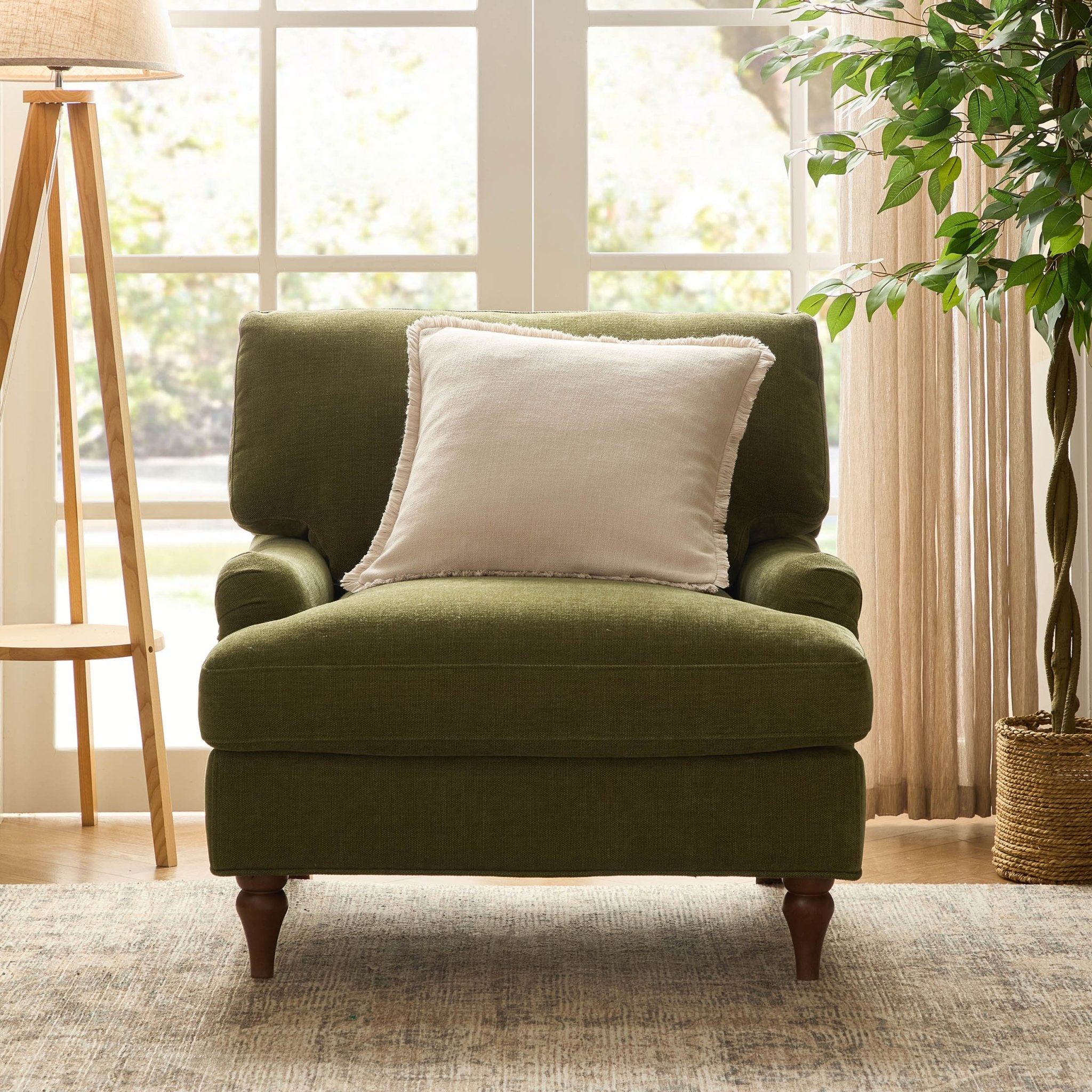 Hampshire Armchair - Chenille Olive - DUSK